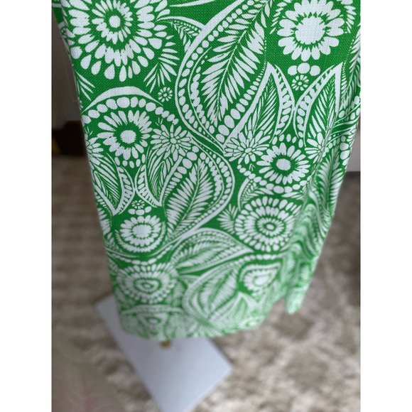 Kate Spade Shift Dress Green Floral Ruffle Neck Quiet Luxury Summer Spring Party - Picture 4 of 7